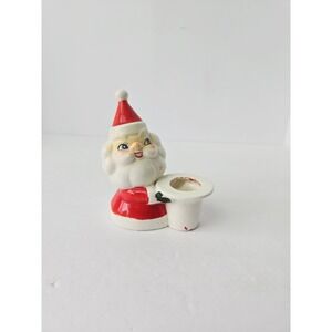 Vintage Holt Howard Christmas Santa Claus candle holder HH